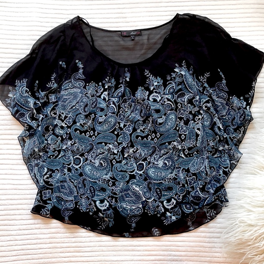 HeartSoul flowy blouse + Arizona black cami.
